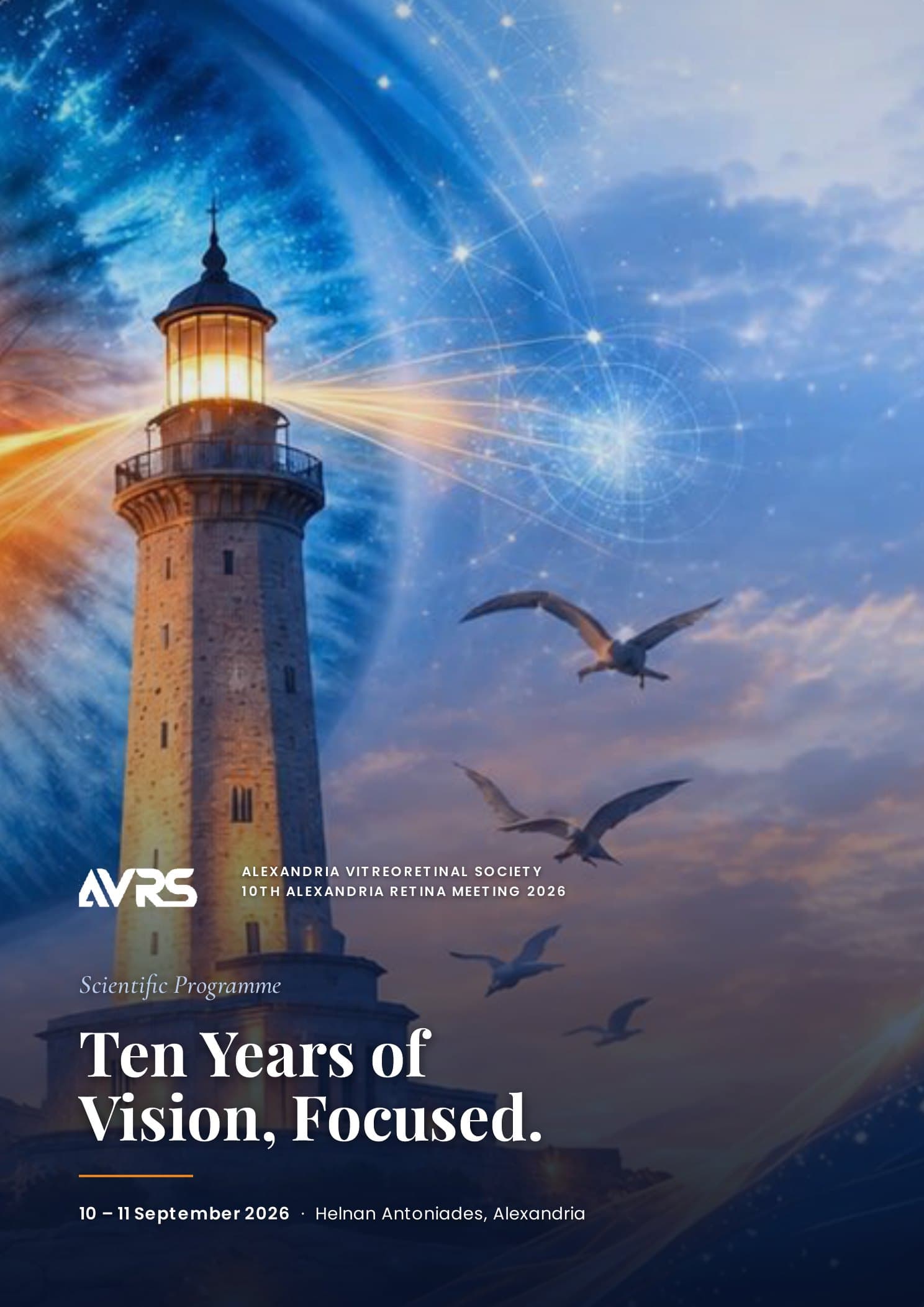 Cover of the AVRS 2026 scientific programme: Ten Years of Vision, Focused. Opens the full PDF in a new tab.