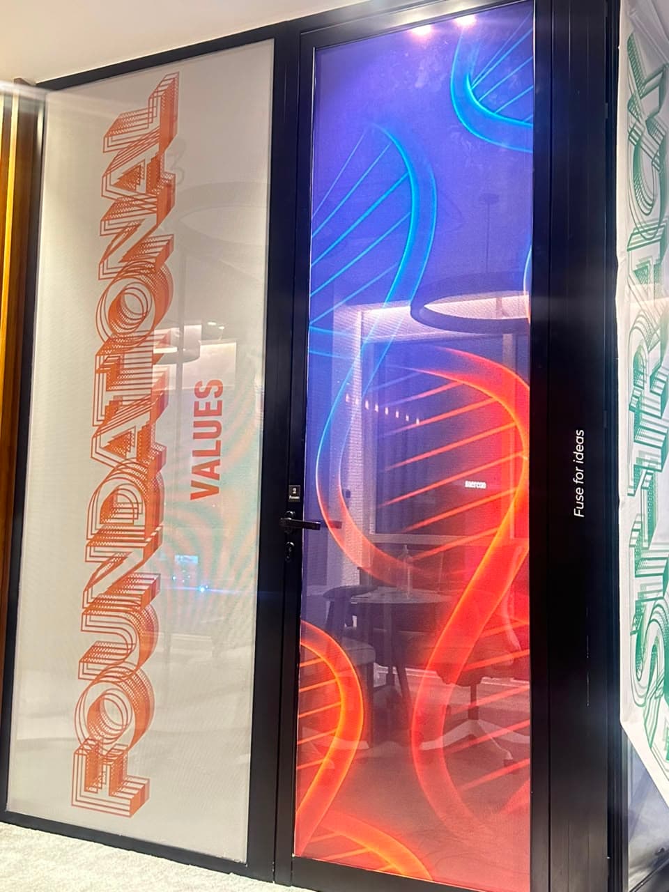 GEN-F graphics and values installed across Pharco office glass